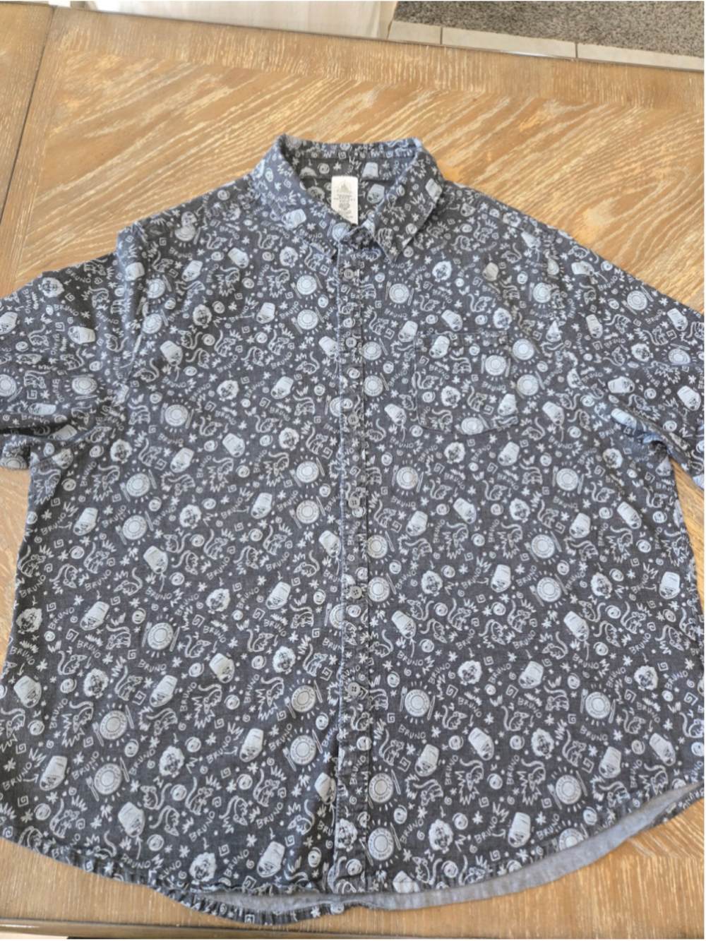Disney Parks Encanto Bruno Madrigal Button Up Shirt 3XL AOP Gray Rats